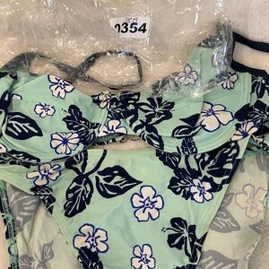 Unlisted Floral Bikini - Mint Green and Navy